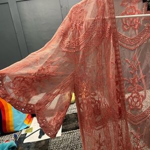 Peach colors loose flowing cover up